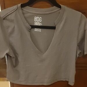 NWOT BDG Women's Charcoal V-Neck Crop Top